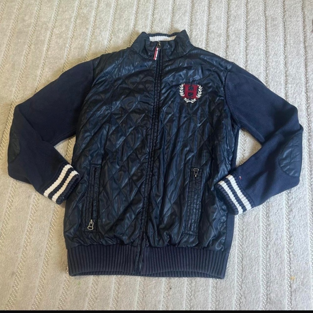 Tommy Hilfiger navy bomber jacket Size XL retro Streetwear casual outdoor
